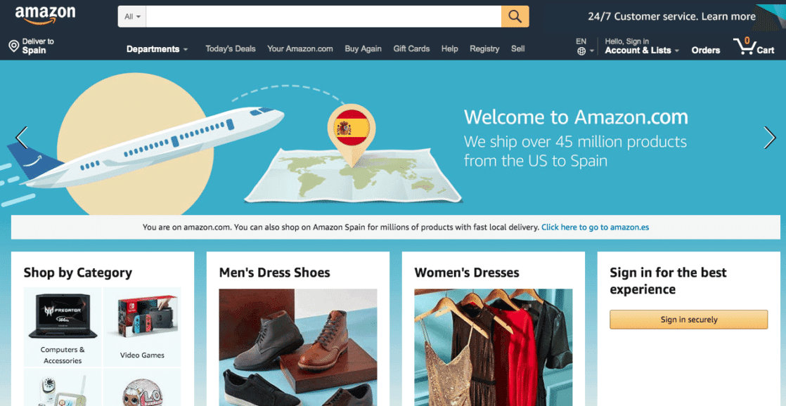 Amazon Home Page