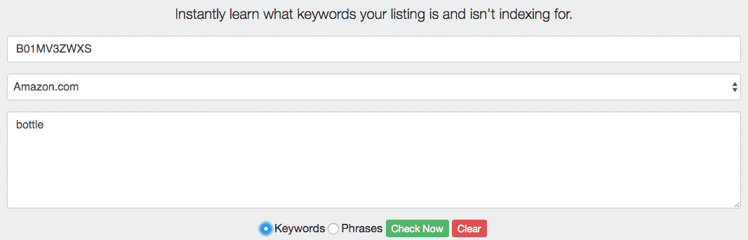 Amazon Keyword Indexing Checker