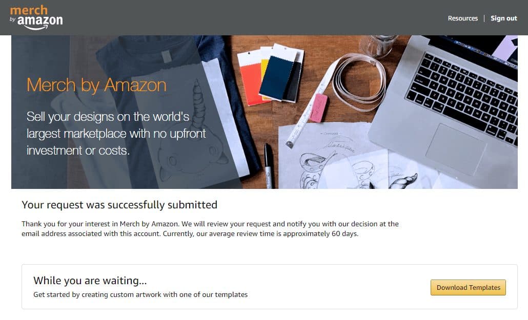 Merch by Amazon Successful Submission