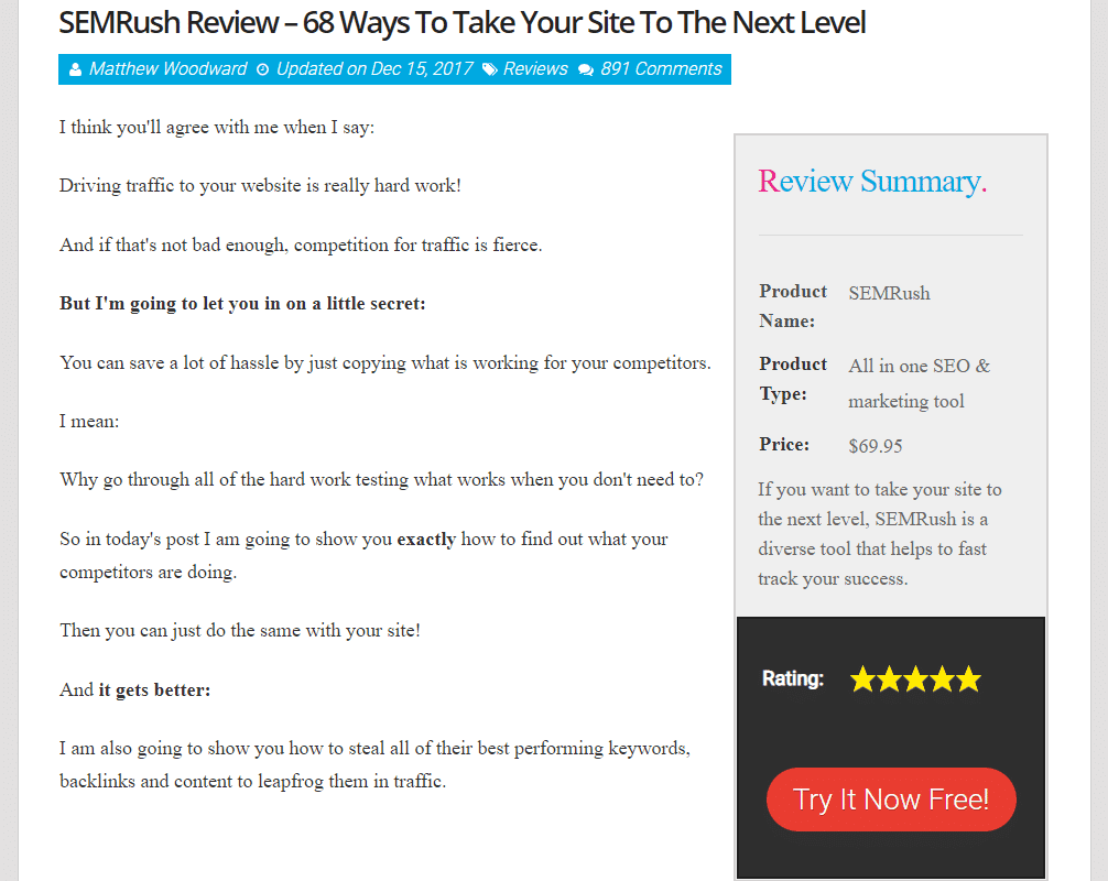 Teaching review blog post example