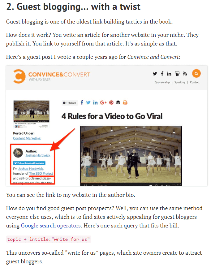 guest blogging example