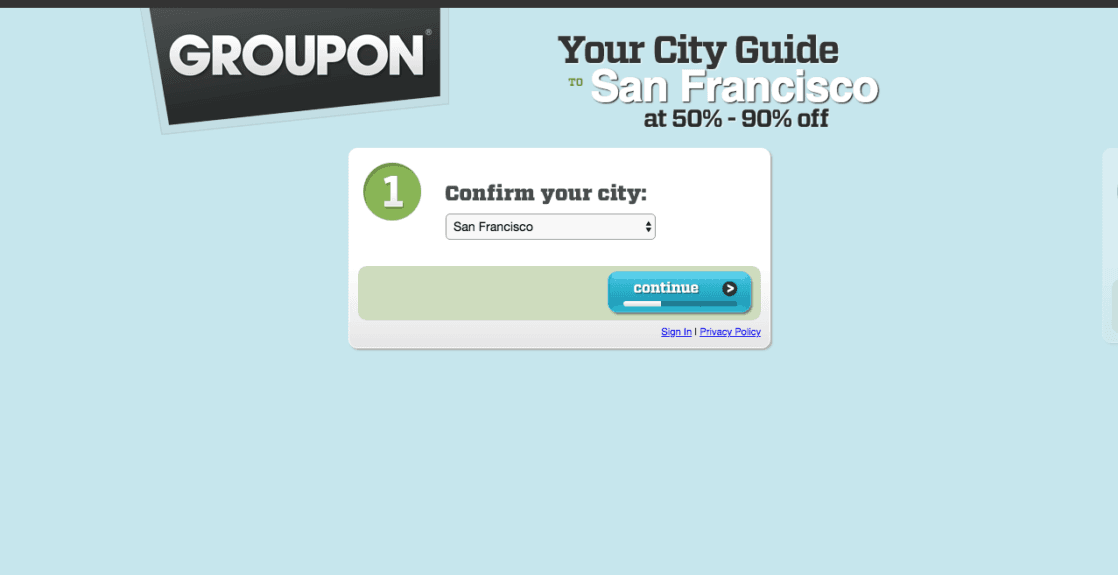 Groupon Website in 2010