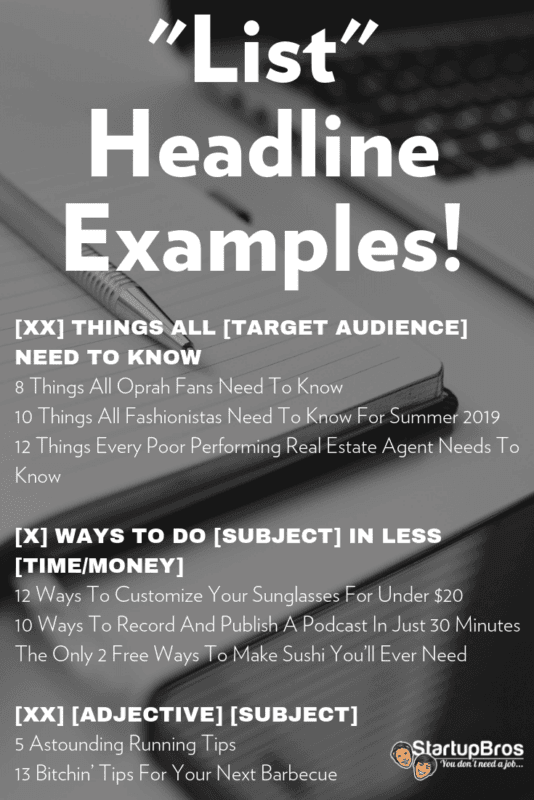 List Post Headline Examples