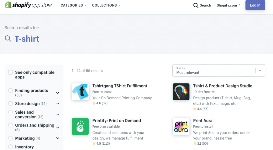 Print on Demand App on Shopify App Store