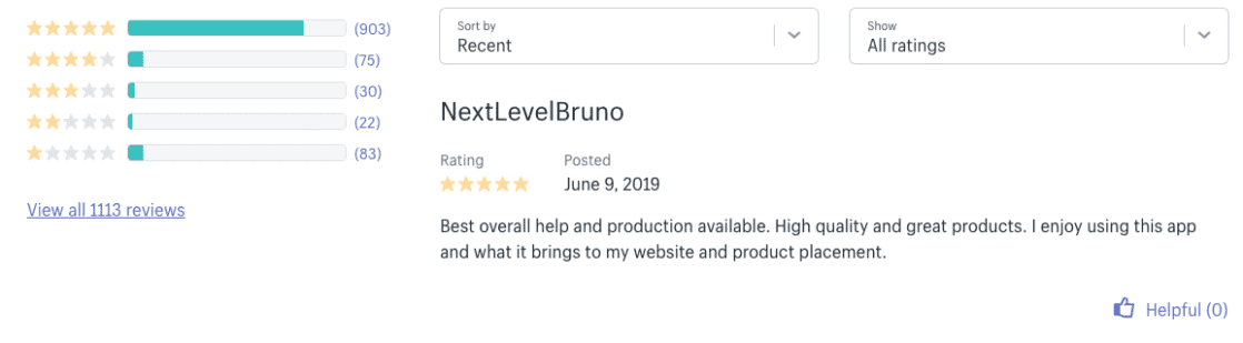 Review on Shopify App Store