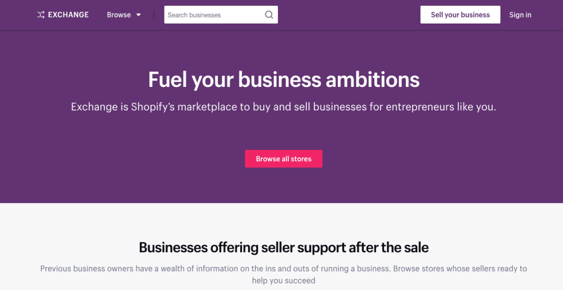 Shopify Exchange Website