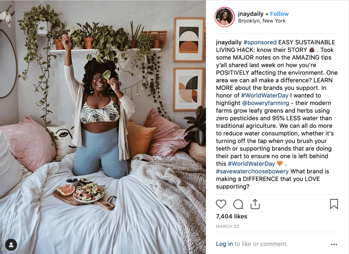 janea brown sponsored post example