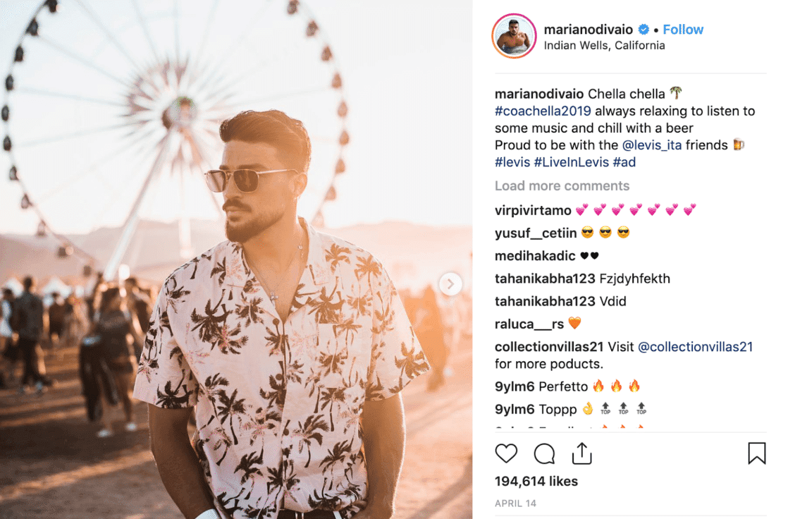 mariano di vaio talking about coachella music festival