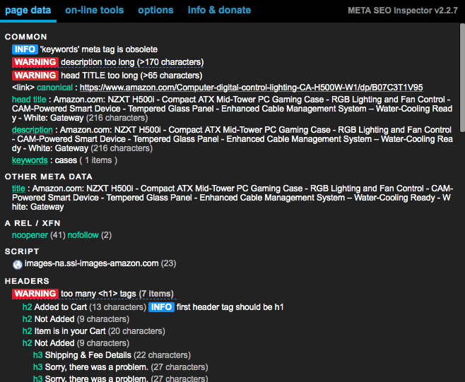 META SEO Inspector Chrome Extension