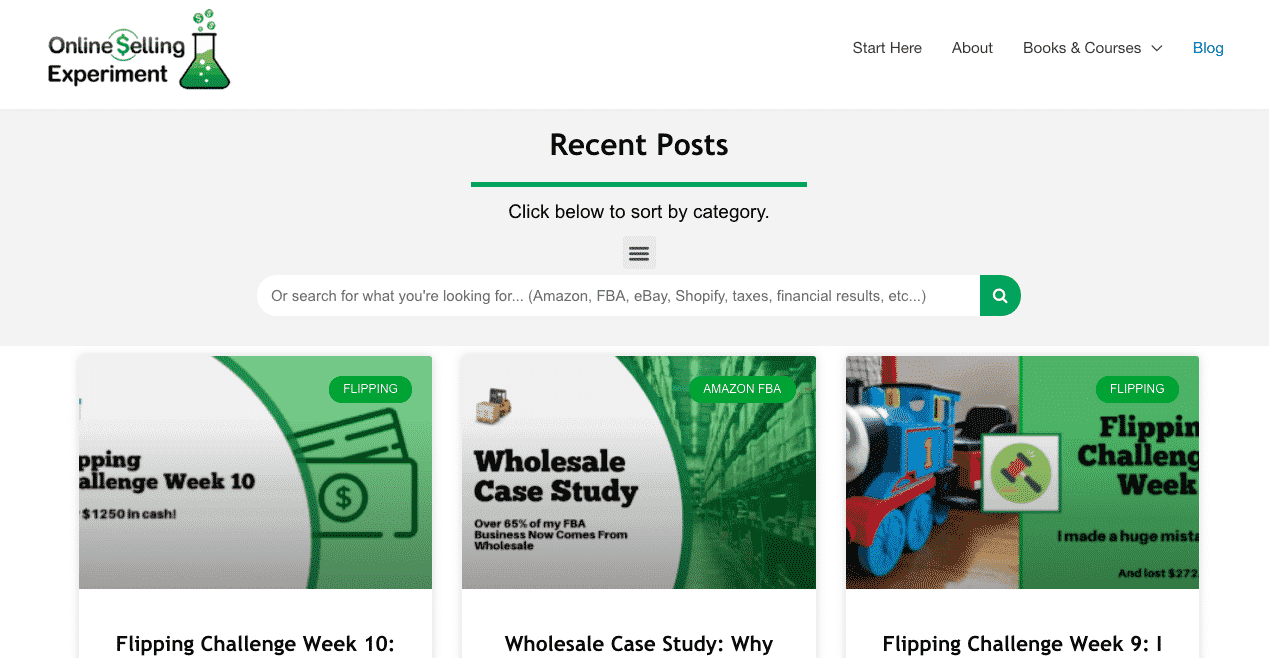 Online Selling Experiment Blog