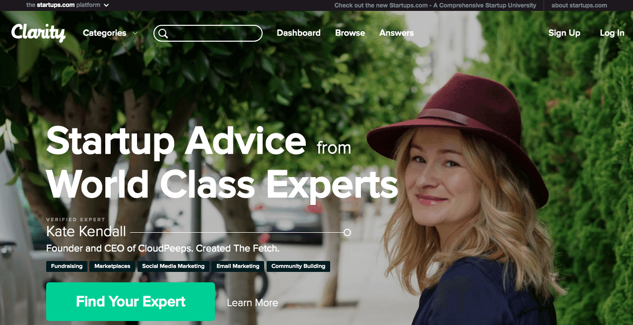 Clarity.fm Homepage