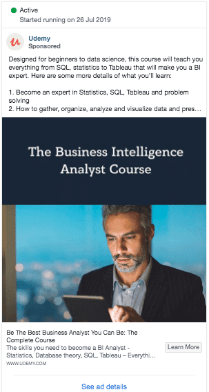Facebook Ad Example