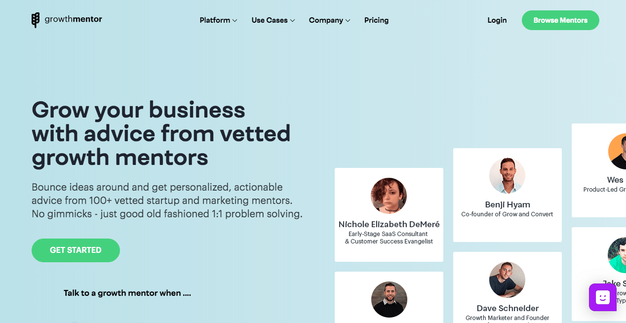 GrowthMentor Homepage