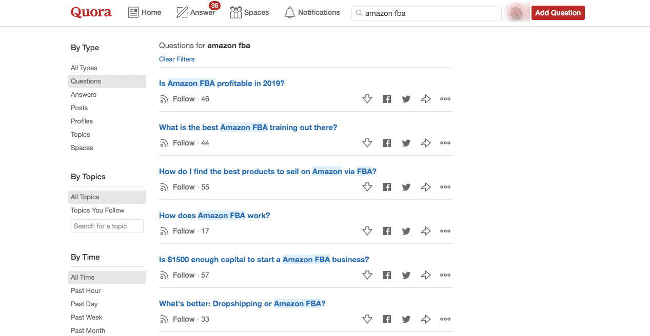 Quora Questions on Amazon FBA