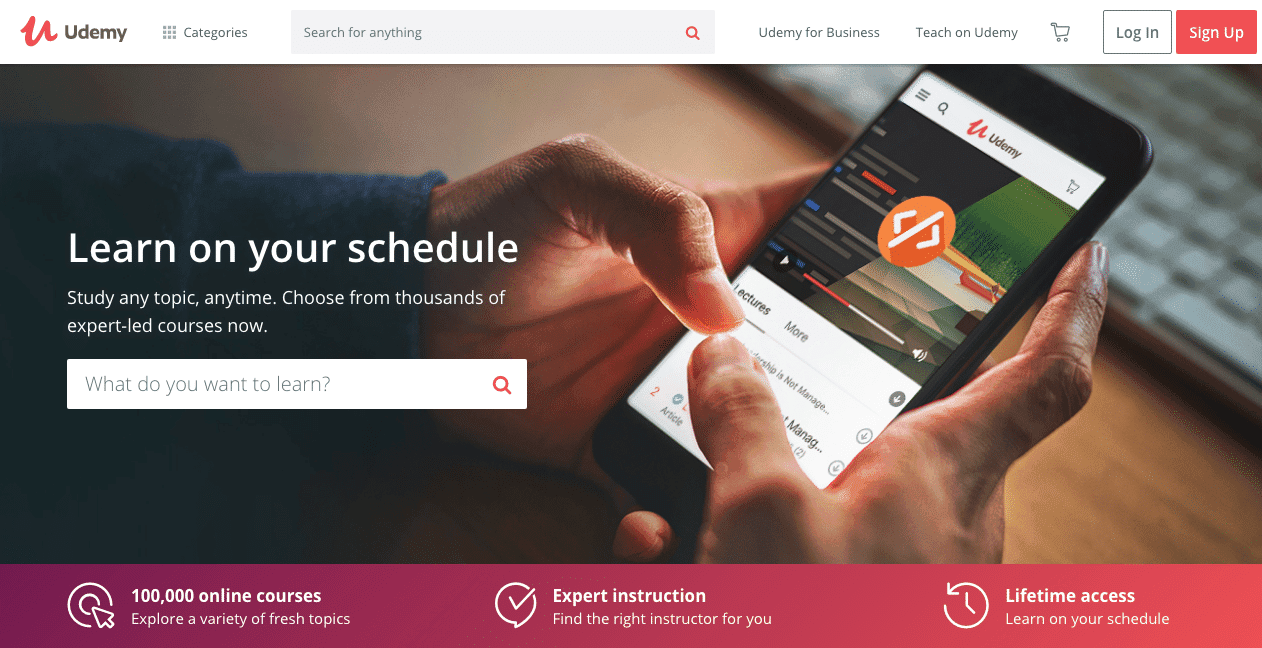 Udemy Homepage