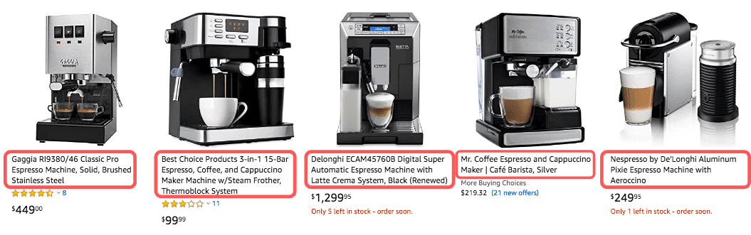 Brand Name Manufacturer Number in Amazon Product Listings