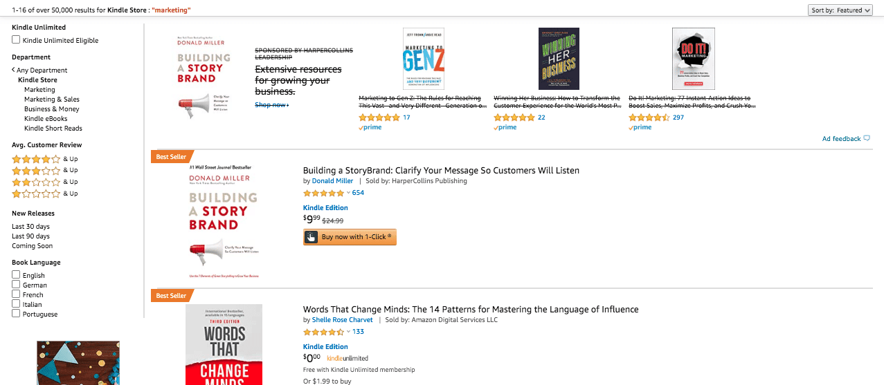Kindle Store Research on Amazon