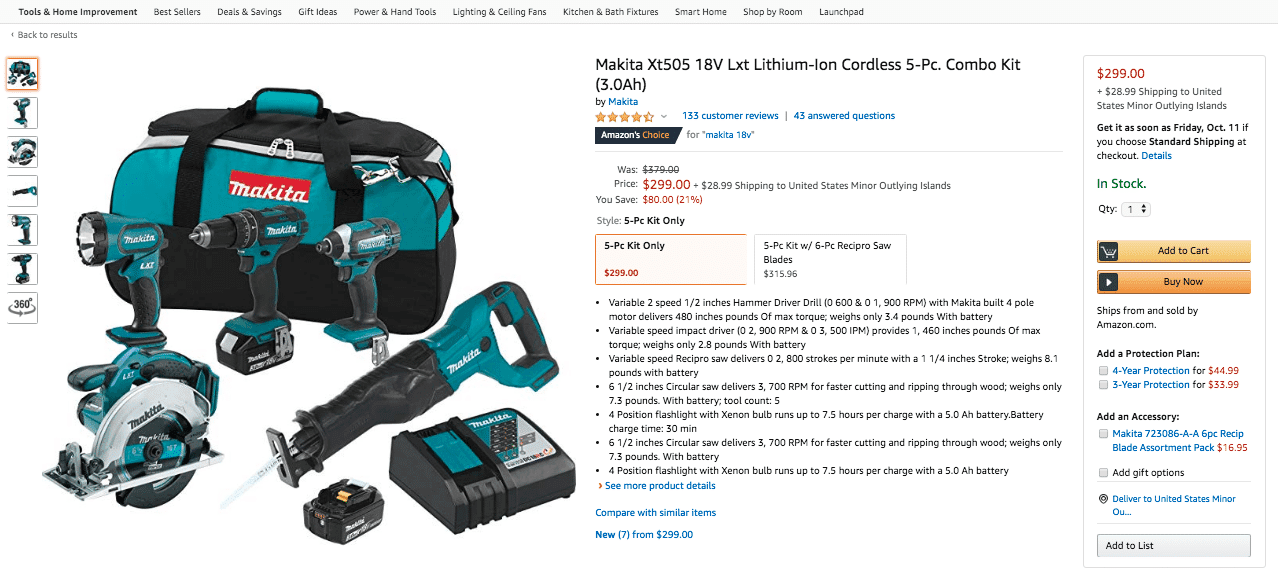 Makita Tool on Amazon