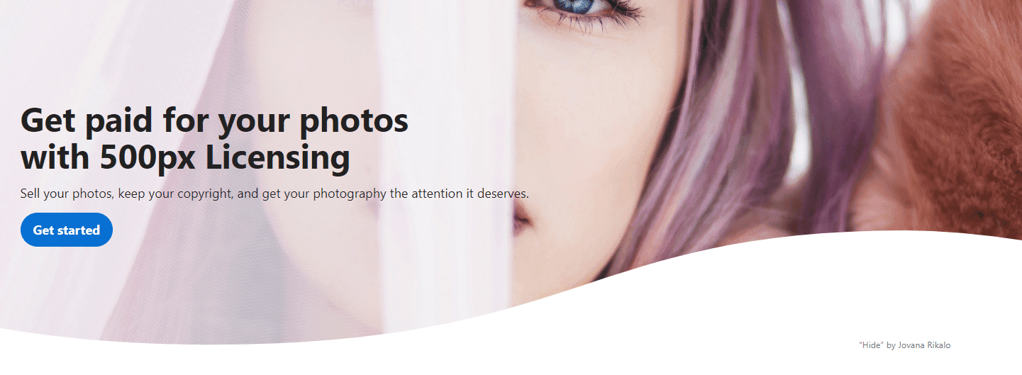 500px selling images homepage