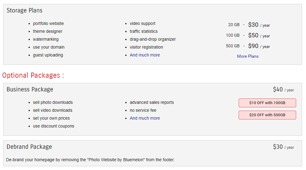 bluemelon pricing packages