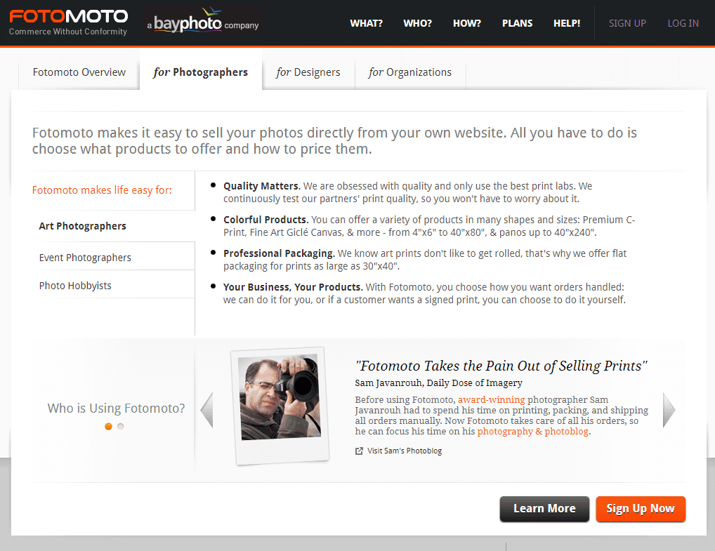 selling images with fotomoto