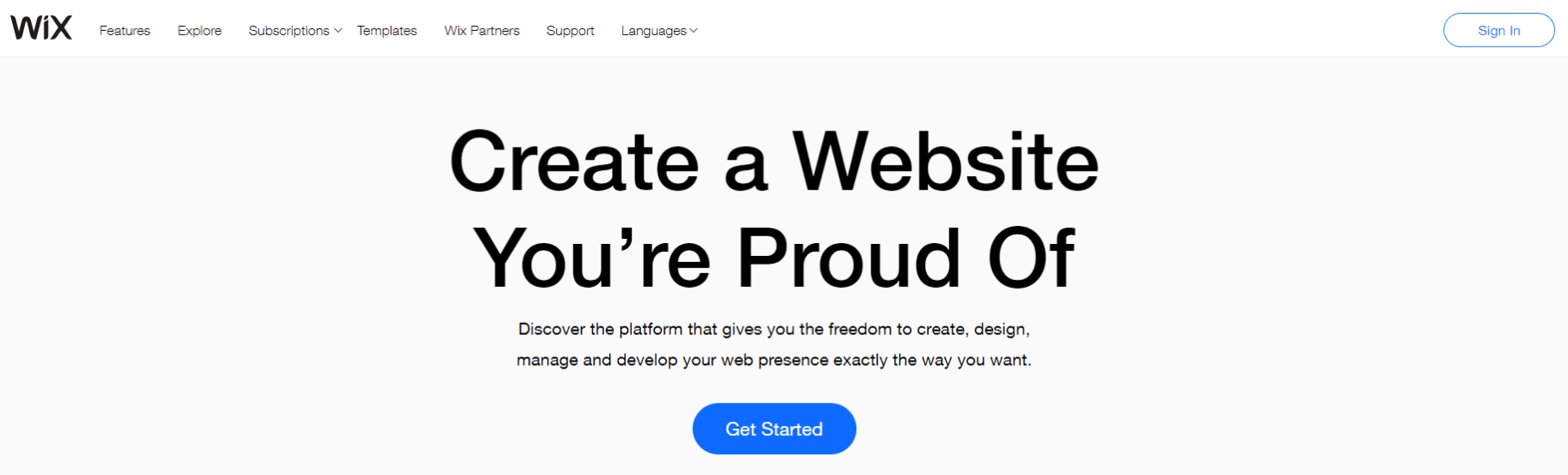 Wix Homepage