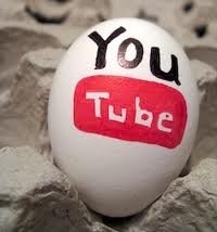 egg painted with youtube logo