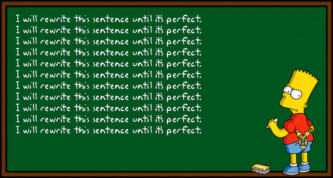 image of the simpsons writing on a board