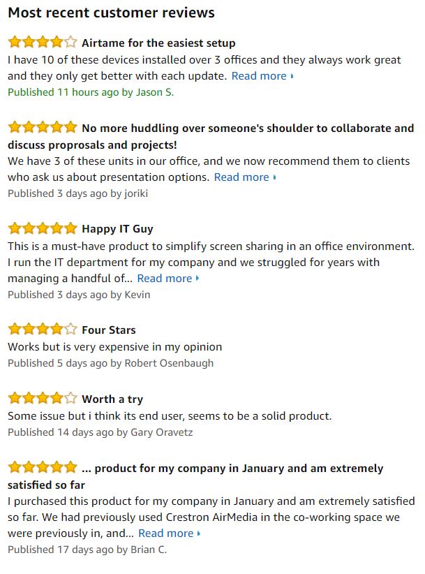 Amazon-Most-Recent-Customer-Reviews
