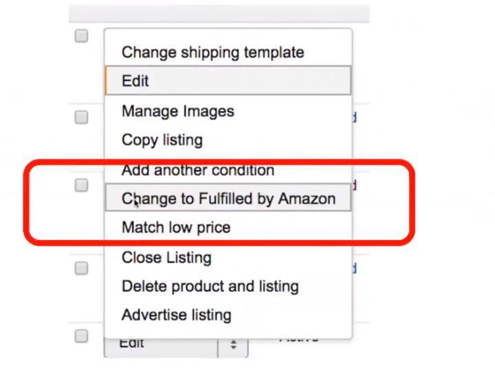 Creating Amazon Product Listing - Switch listing to Fulfilled by Amazon