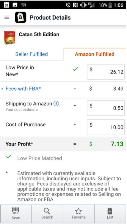Amazon profit calculator