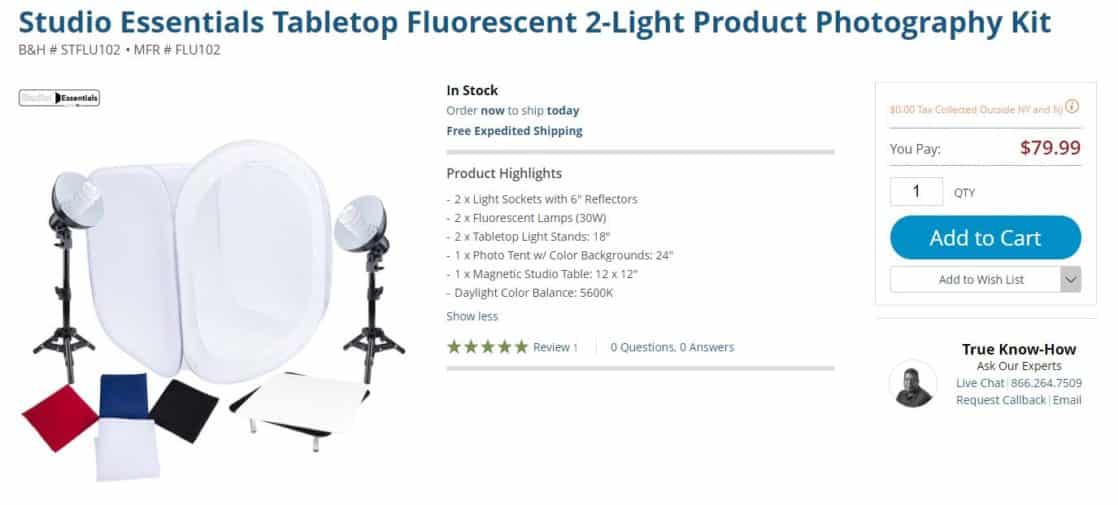 Amazon Product Photography Light Tent Kit