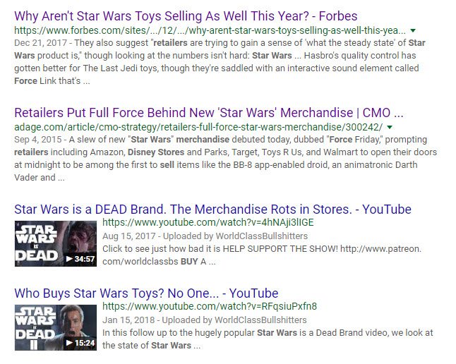 what the internet says about starwars toys