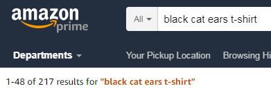 Black Cat Ears-T-Shirt