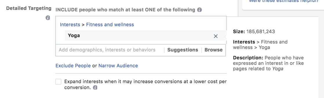 Facebook Ad Detailed Targeting