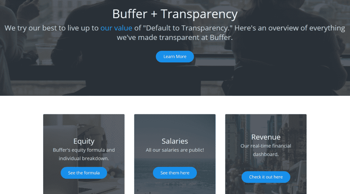 Buffer transparency page