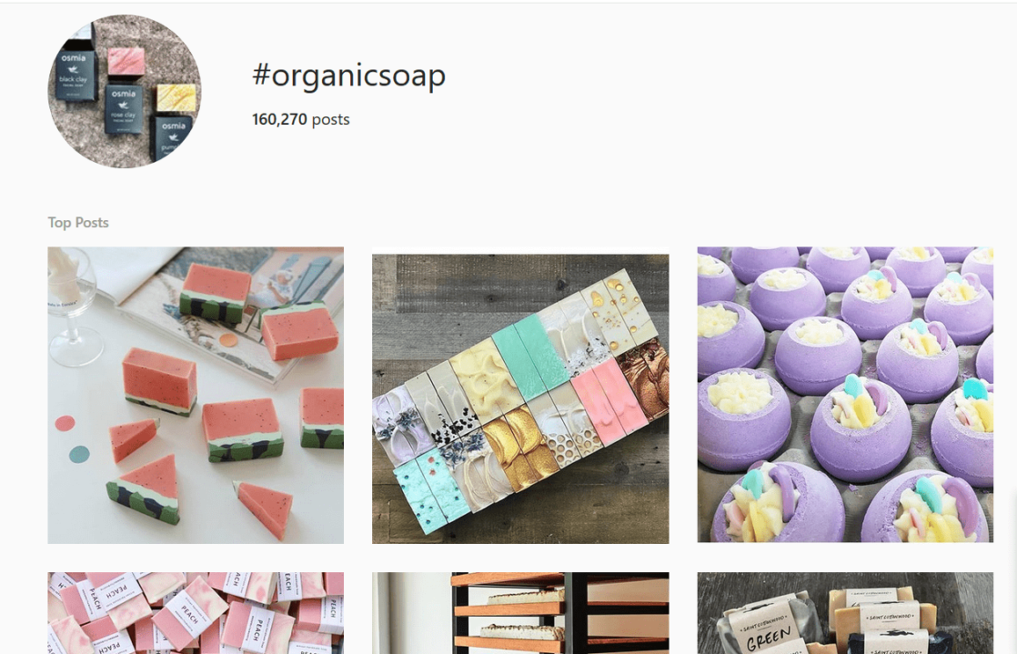 Organic soap hashtag instagram picture