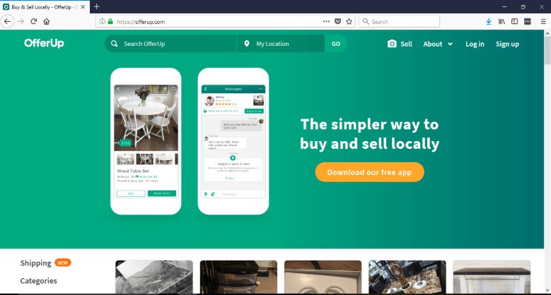 offerup is a mobile app online marketplace used to sell products
