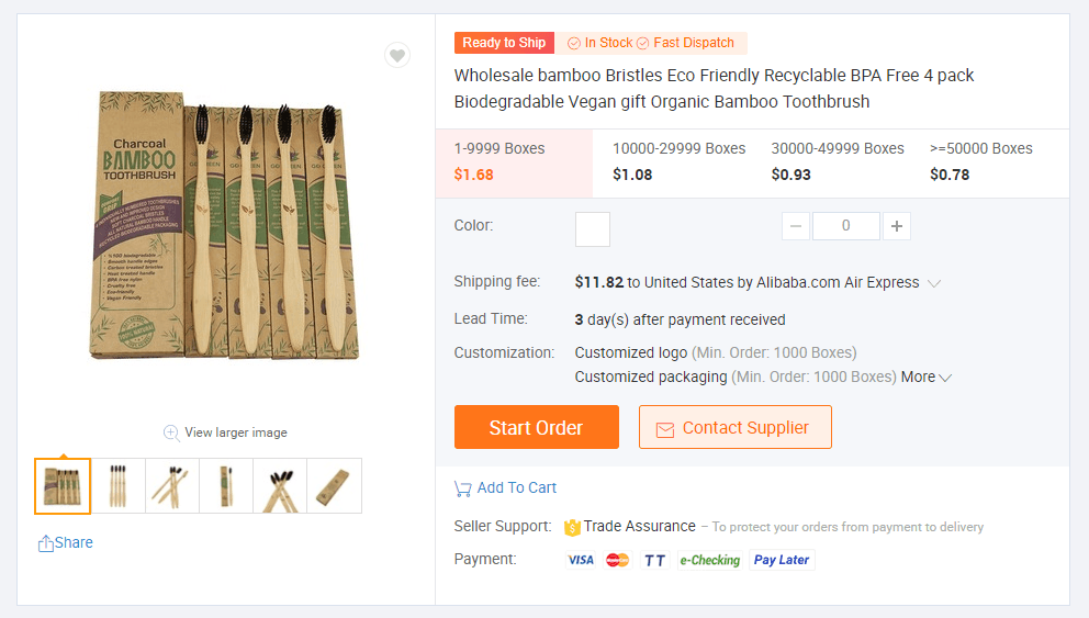 Alibaba Bamboo Tooth Brush