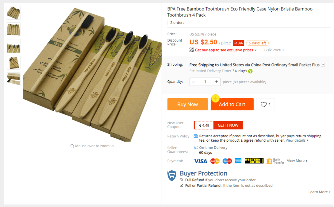 Aliexpress Bamboo Tooth Brush