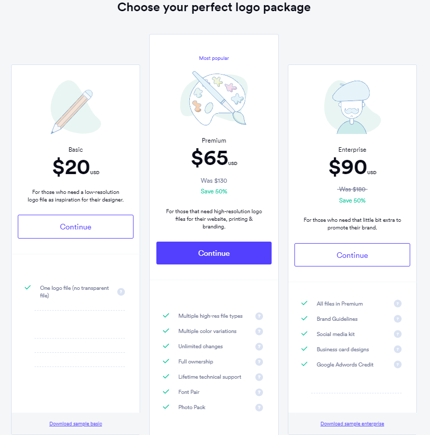 Looka Pricing Packages