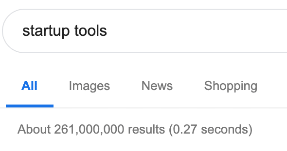 startup tools google search