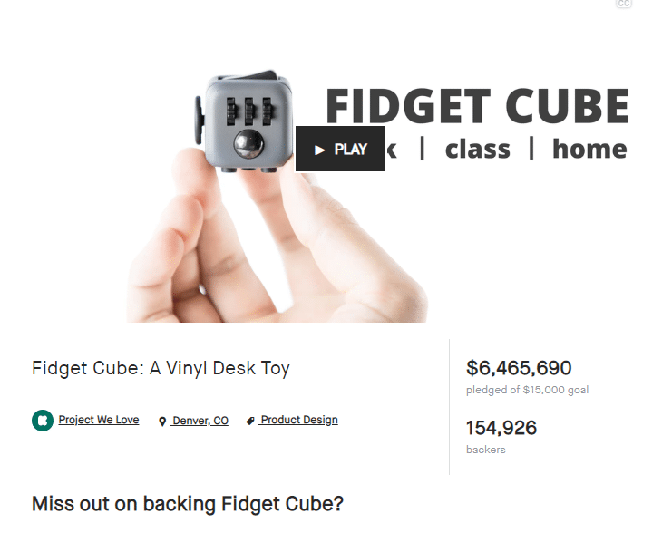 Fidget Cube Kickstarter