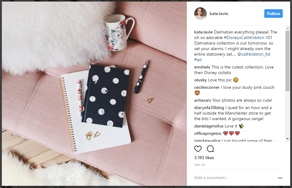 kate lavie simple product post example for instagram