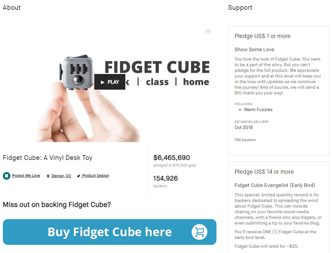 Fidget Cube A Vinyl Desk Toy