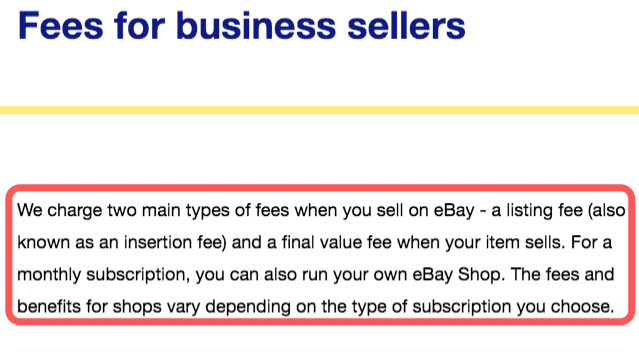 Main Types of Fees for eBay Sellers