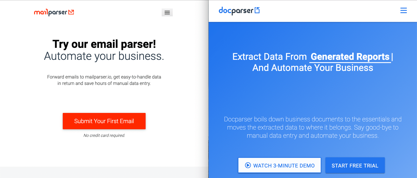 Mailparser and Docparser