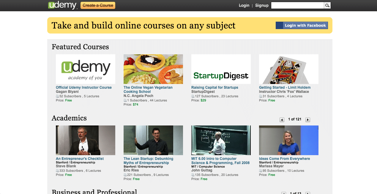 Udemy Back in 2010