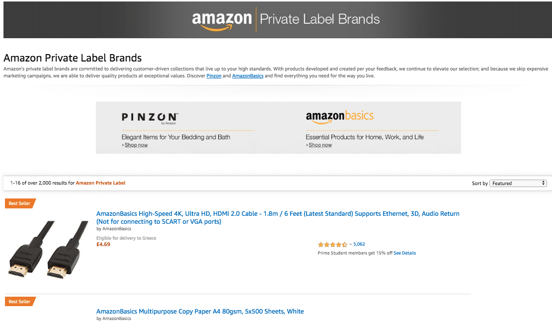 Amazon Private Label Brands