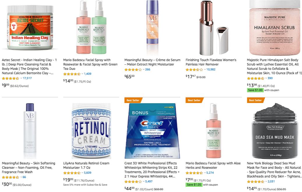 Beauty Products on Amazon